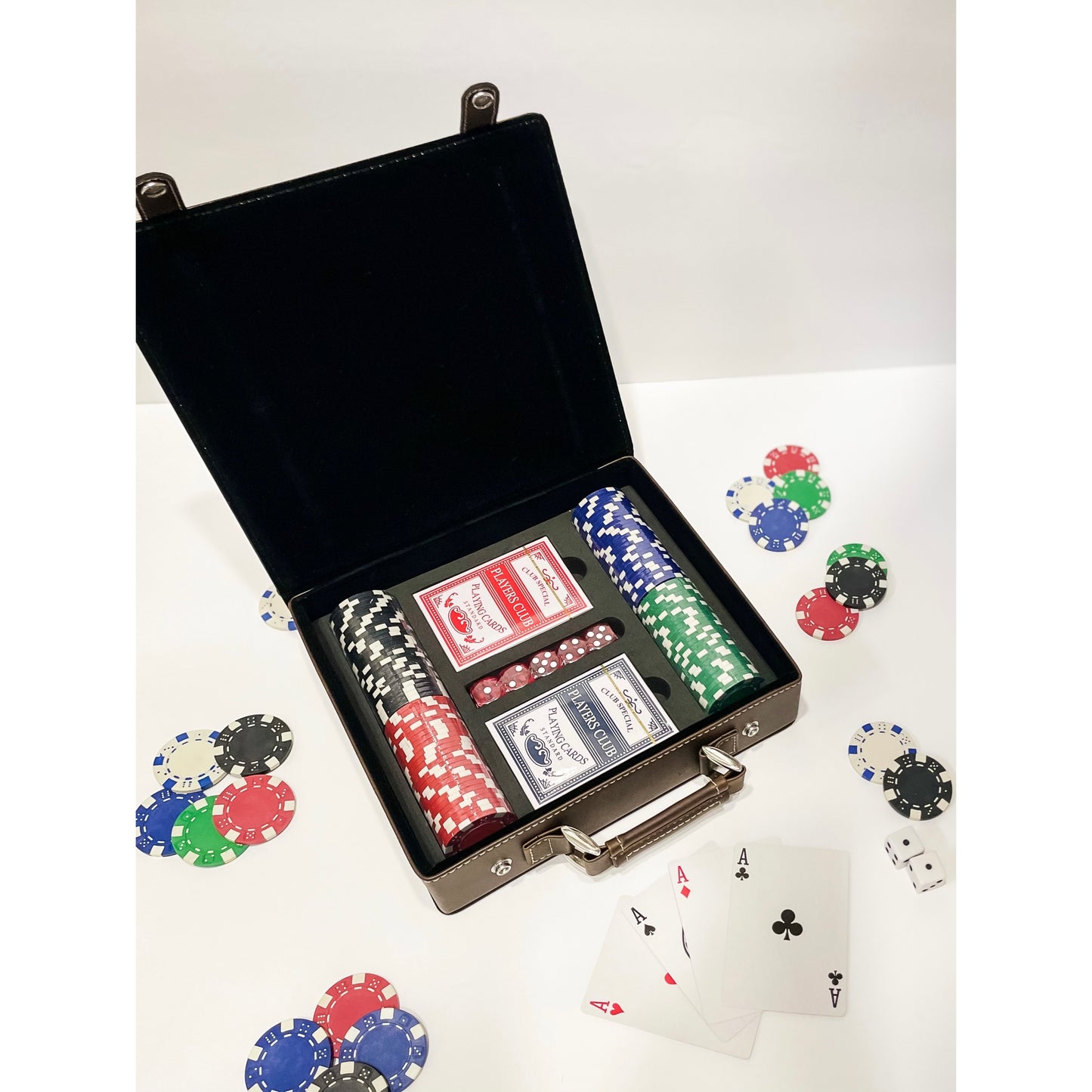 Leatherette Poker Set - Laser Engraved