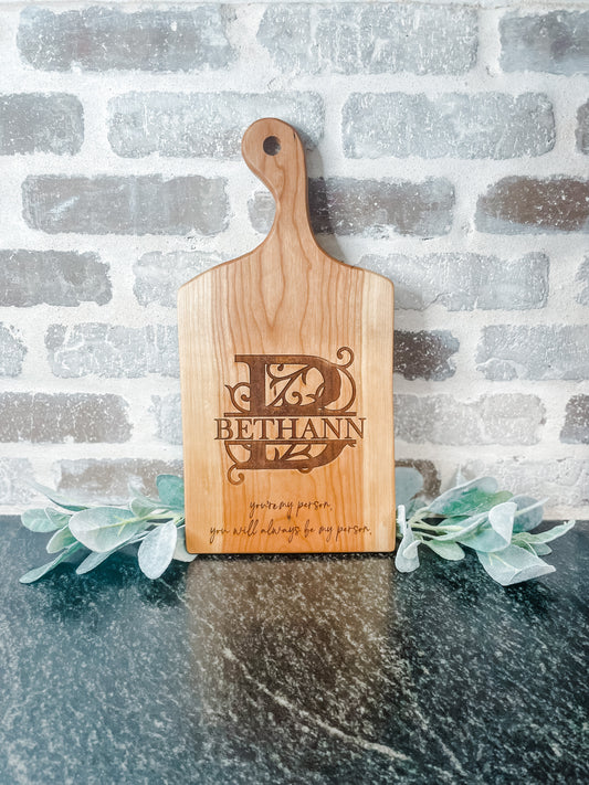 Cherry Live Edge - Charcuterie Personalized Cutting Board - 7-9"x15’’