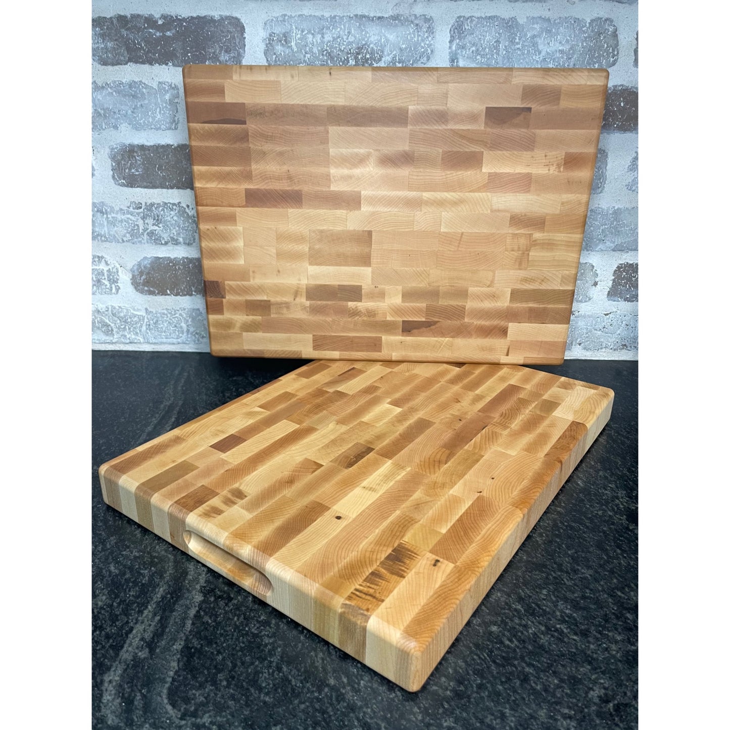 Maple End Grain Butcher Block Cutting Board - 12" x 16" x 1.5"