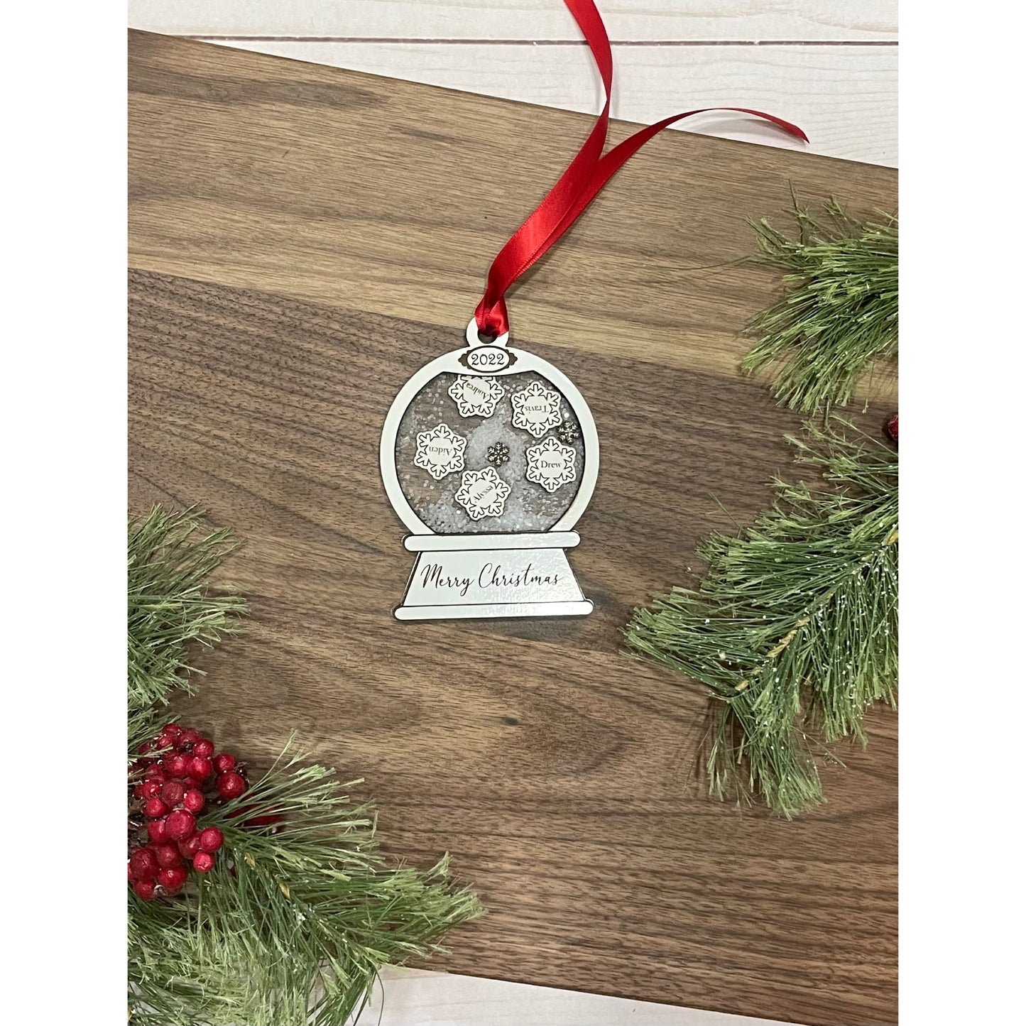 Snow Globe Family Ornament - Personalized