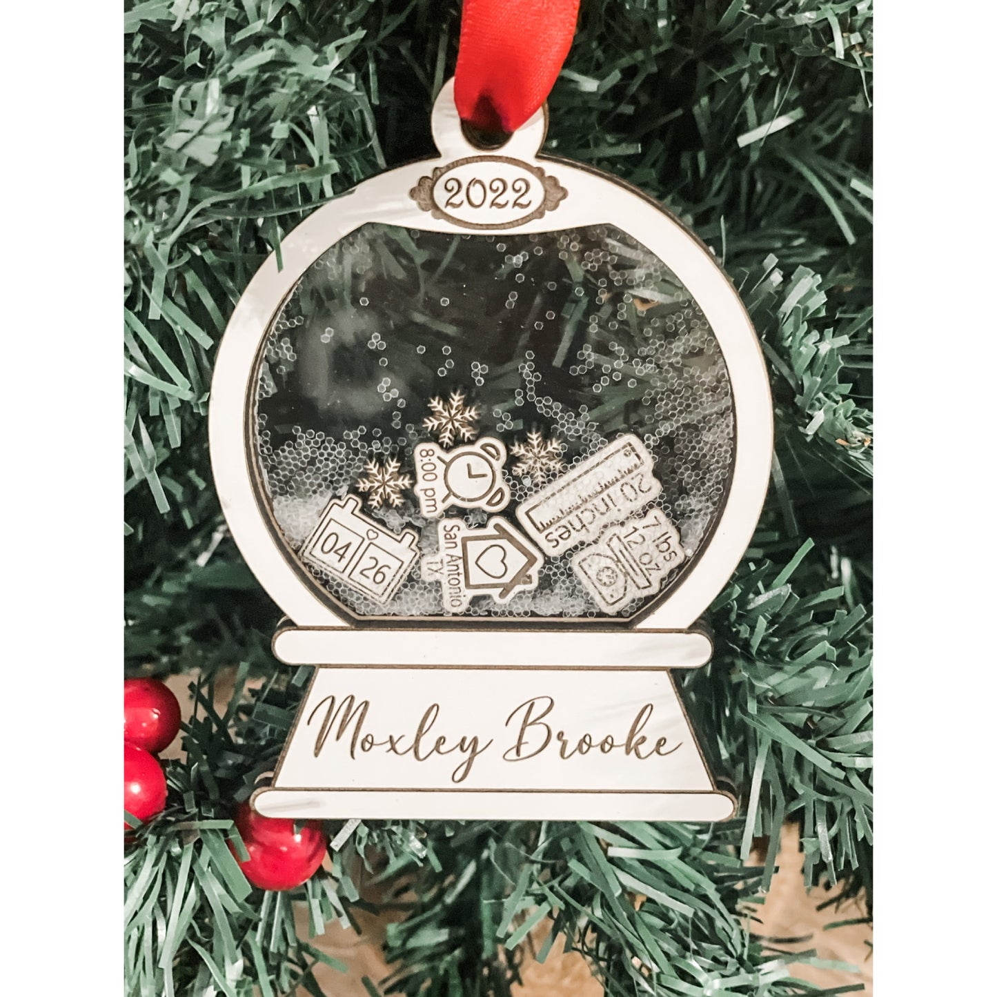 Snow Globe Baby Ornament - Personalized