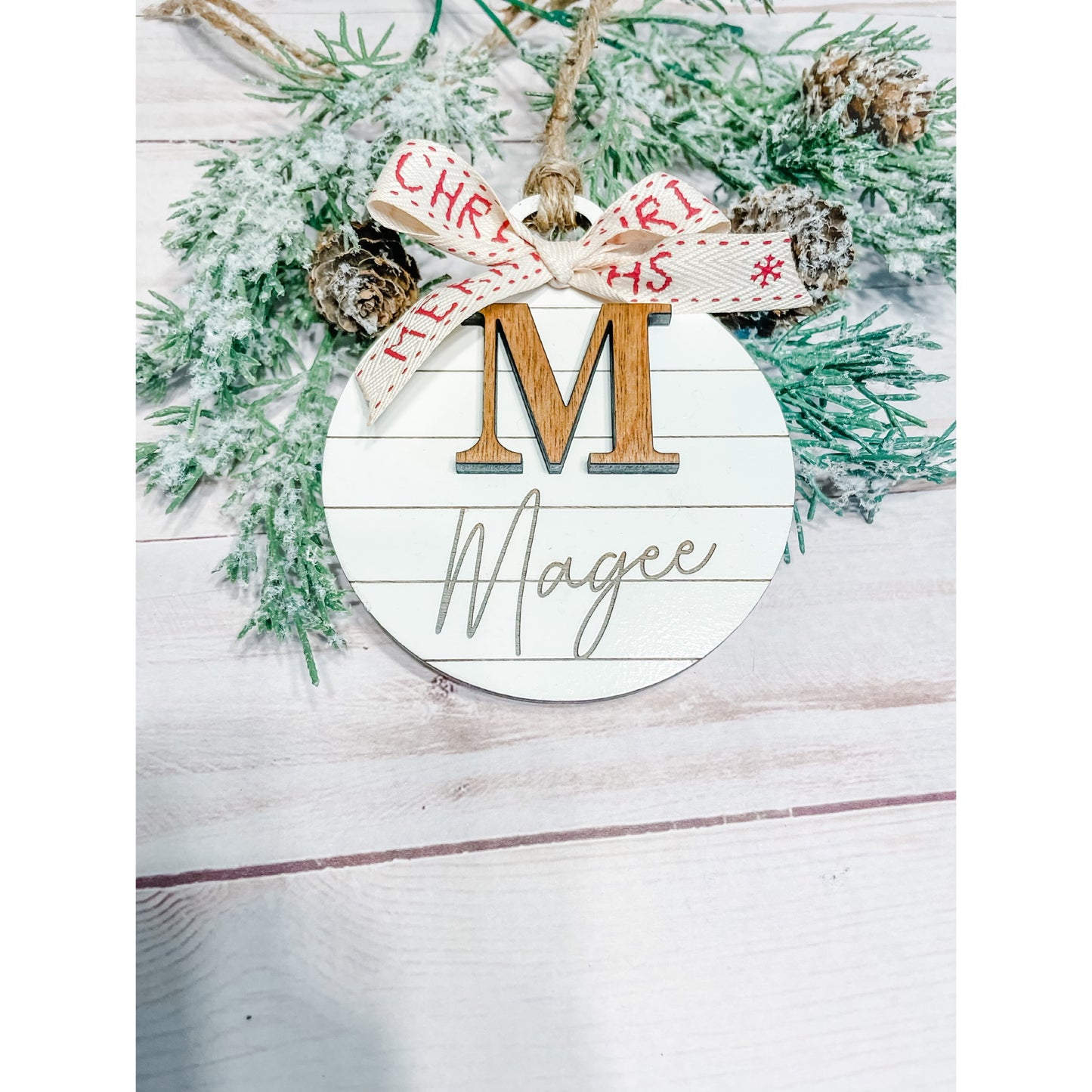 Wood Shiplap Ornament - Personalized