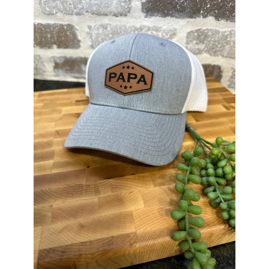 PAPA Cap - Die-Cut Leatherette Hat Patch - Richardson 112