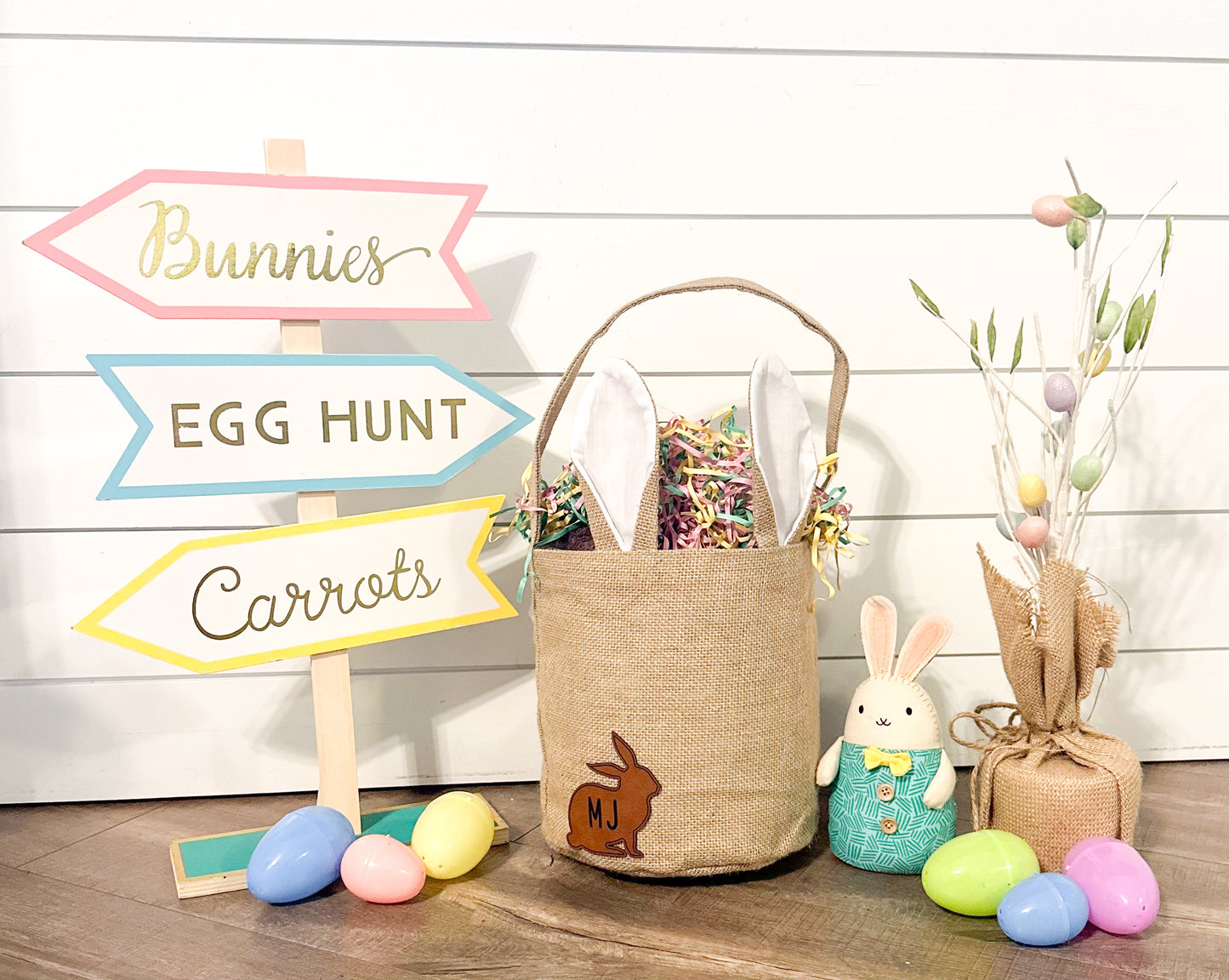 Custom Easter Basket - Personalized Engraved Leatherette Patch