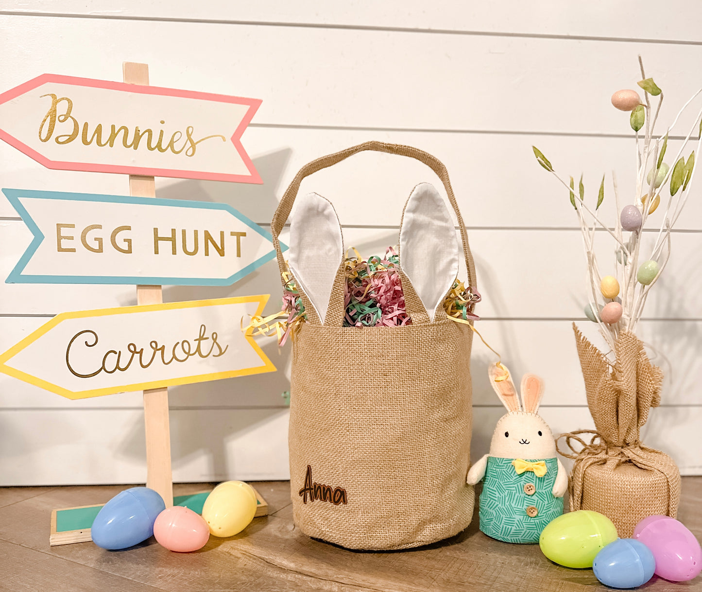 Custom Easter Basket - Personalized Engraved Leatherette Patch