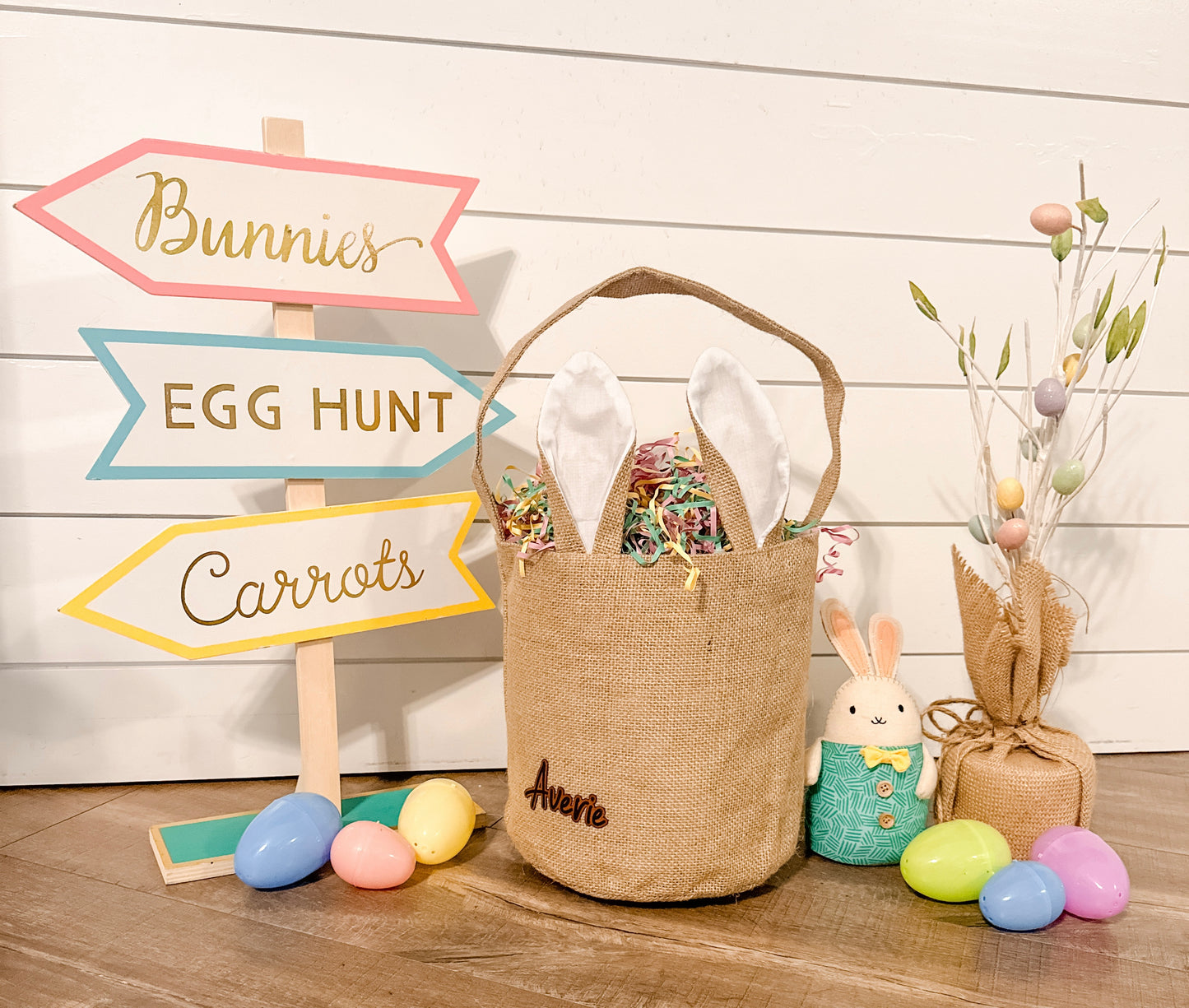 Custom Easter Basket - Personalized Engraved Leatherette Patch