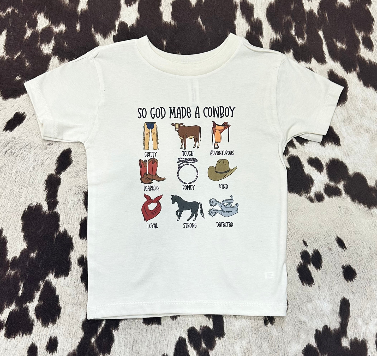 So God Made a Cowboy - Western Kids Tee