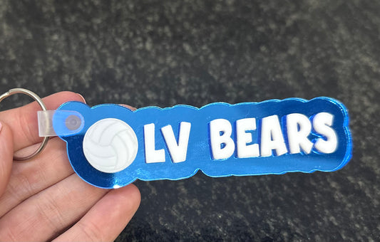 Bears Acrylic Volleyball Keychain