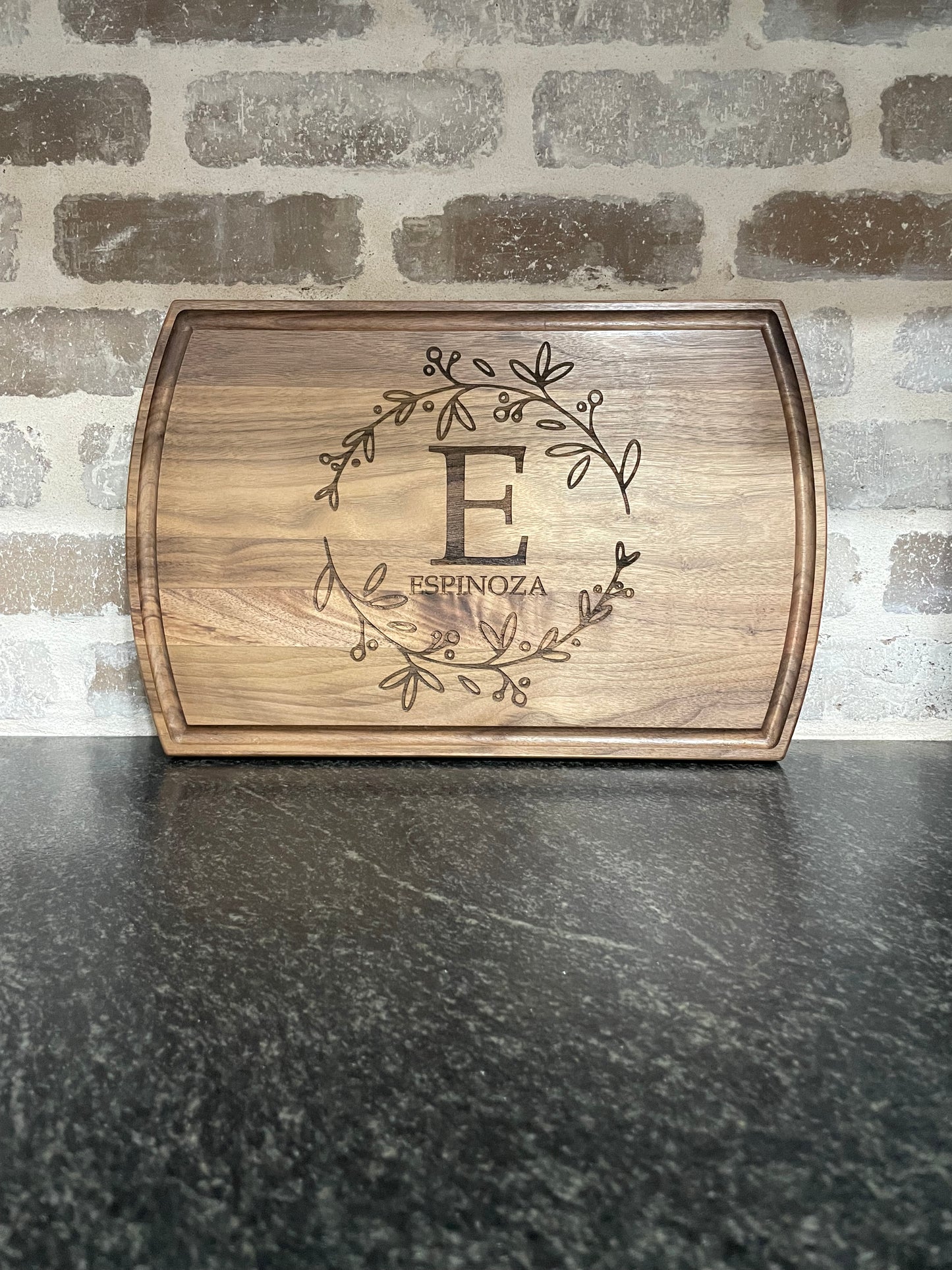 Walnut Personalized Cutting Board w/Juice Groove - 10½” x 16”