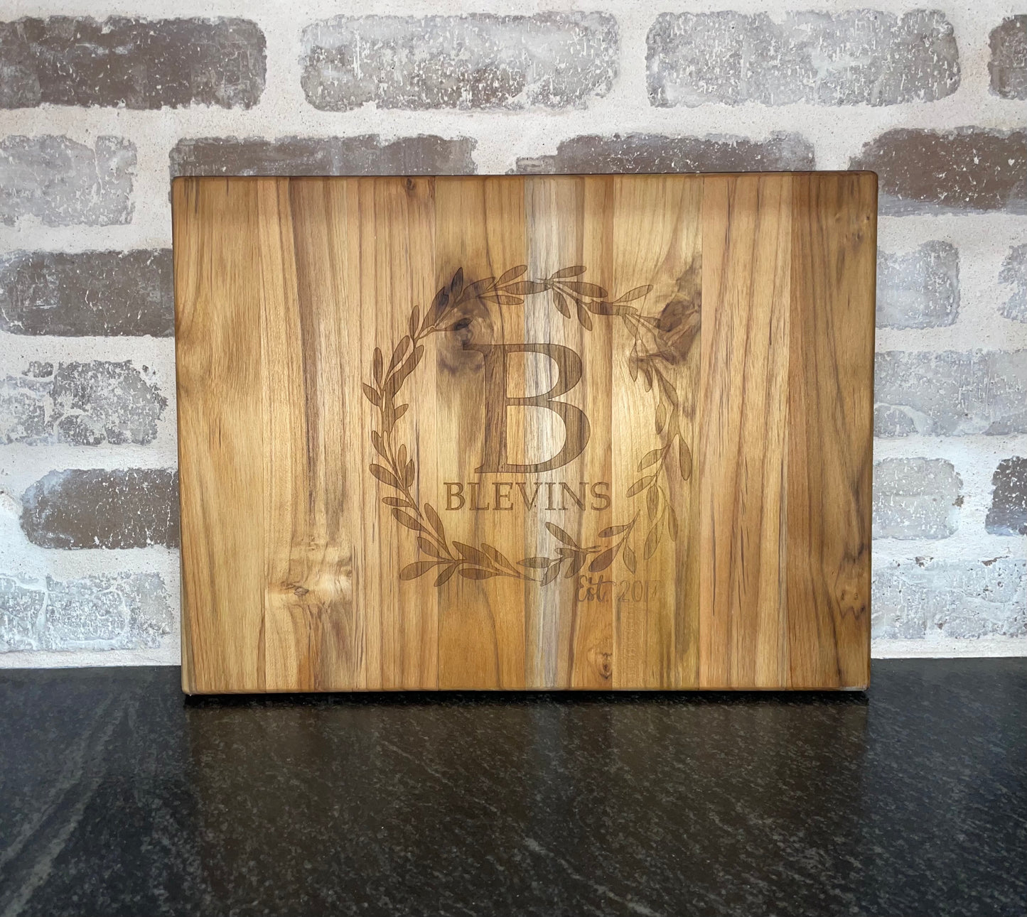 12" x 16" Personalized Cutting Board - Walnut, Teak or Maple