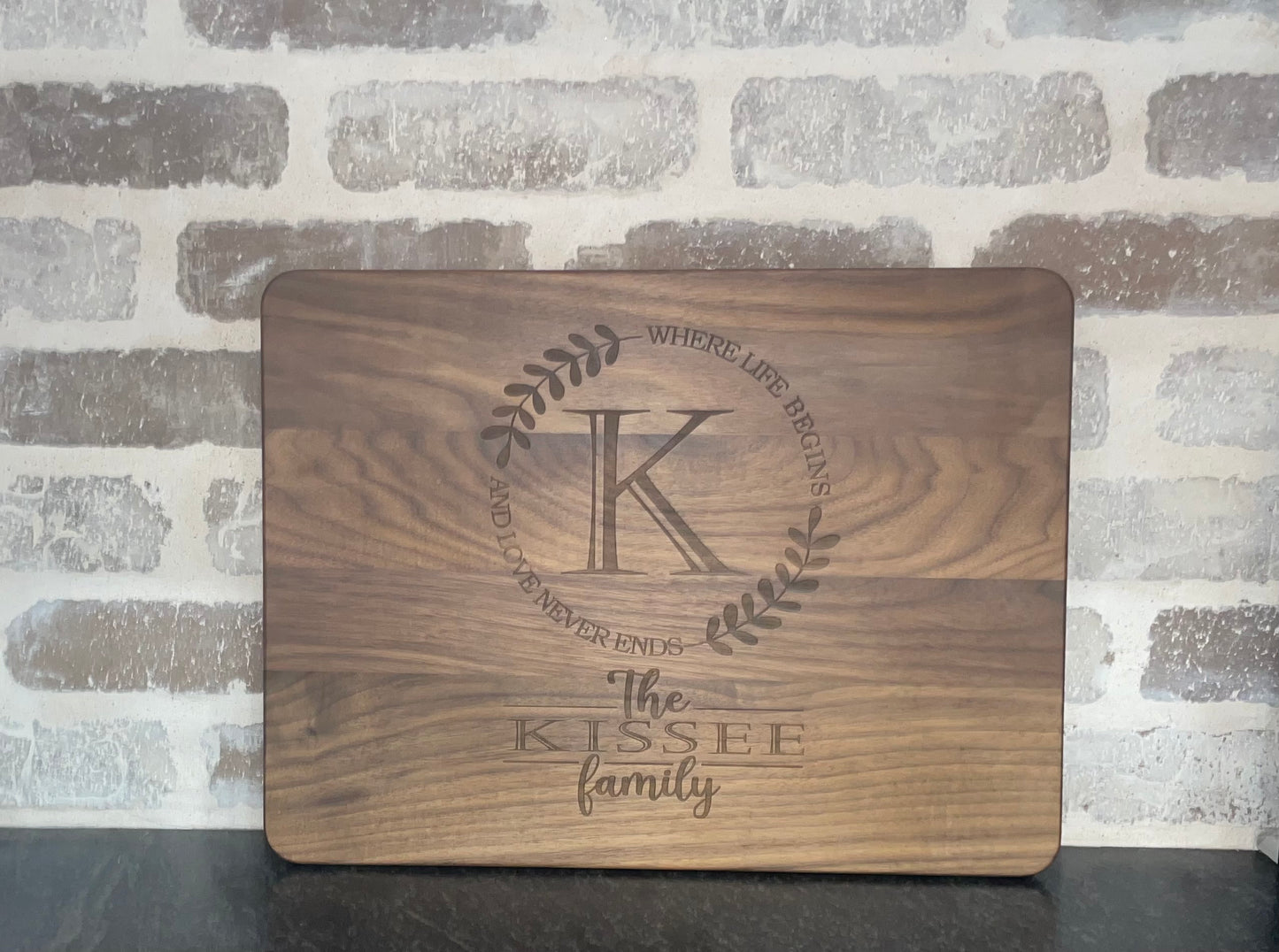 12" x 16" Personalized Cutting Board - Walnut, Teak or Maple