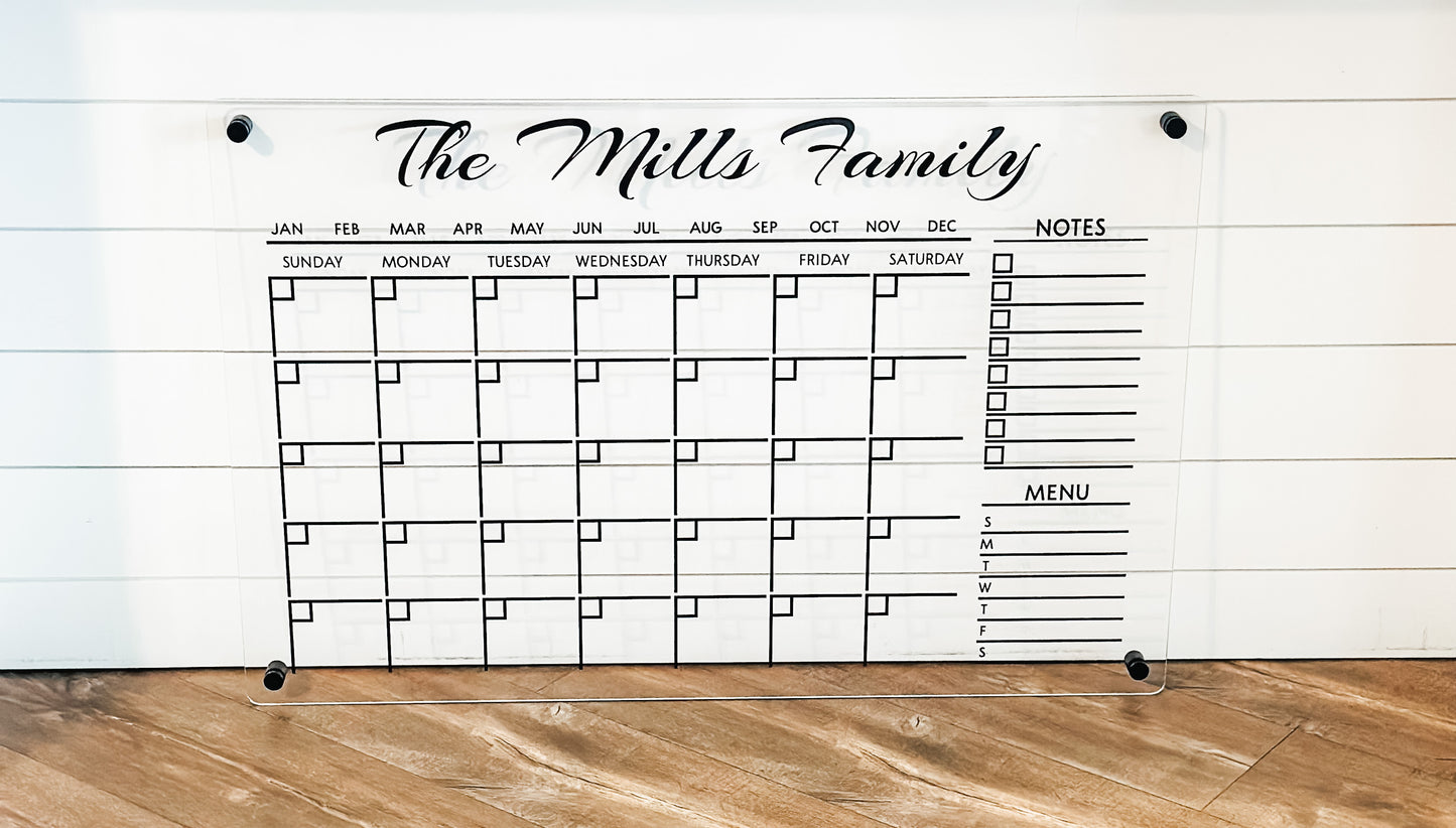 Acrylic Family Wall Calendar