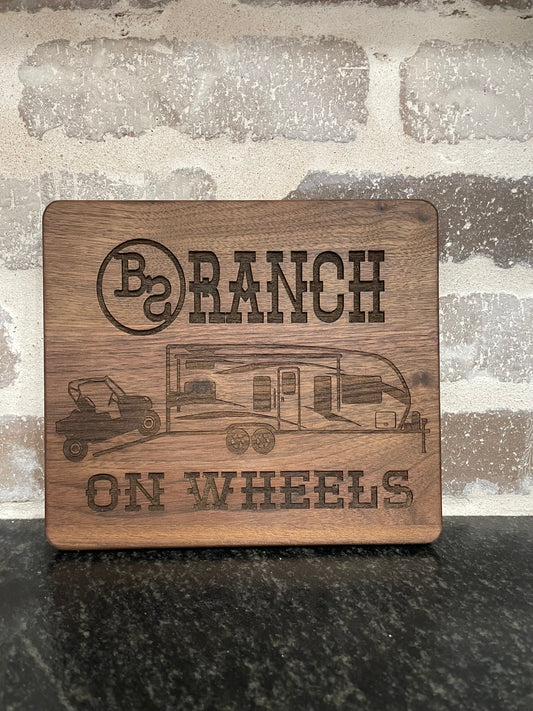 Walnut Personalized Mini Cheese Cutting Board - 7” x 8”