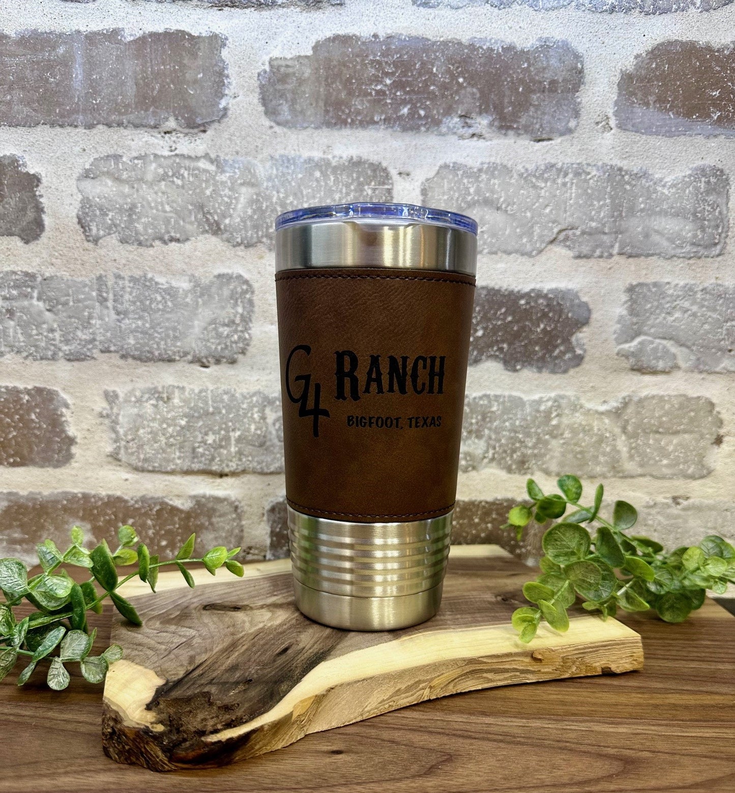 20oz Leatherette Tumbler Cup - Engraved/Personalized - Polar Camel